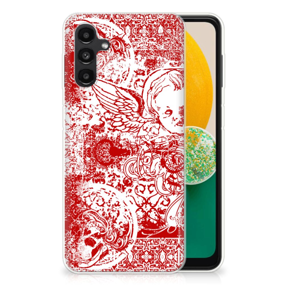 Silicone Back Case Samsung Galaxy A13 | A04s Angel Skull Rood