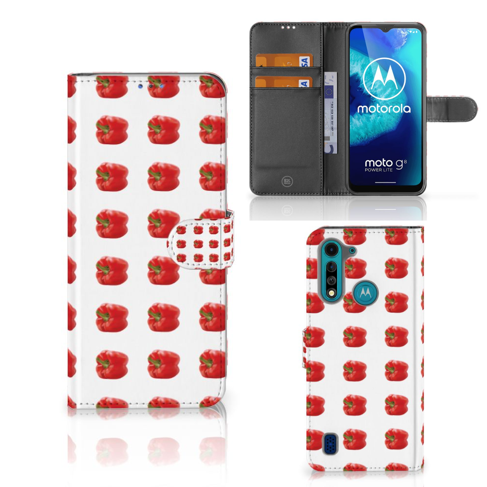 Motorola G8 Power Lite Book Cover Paprika Red