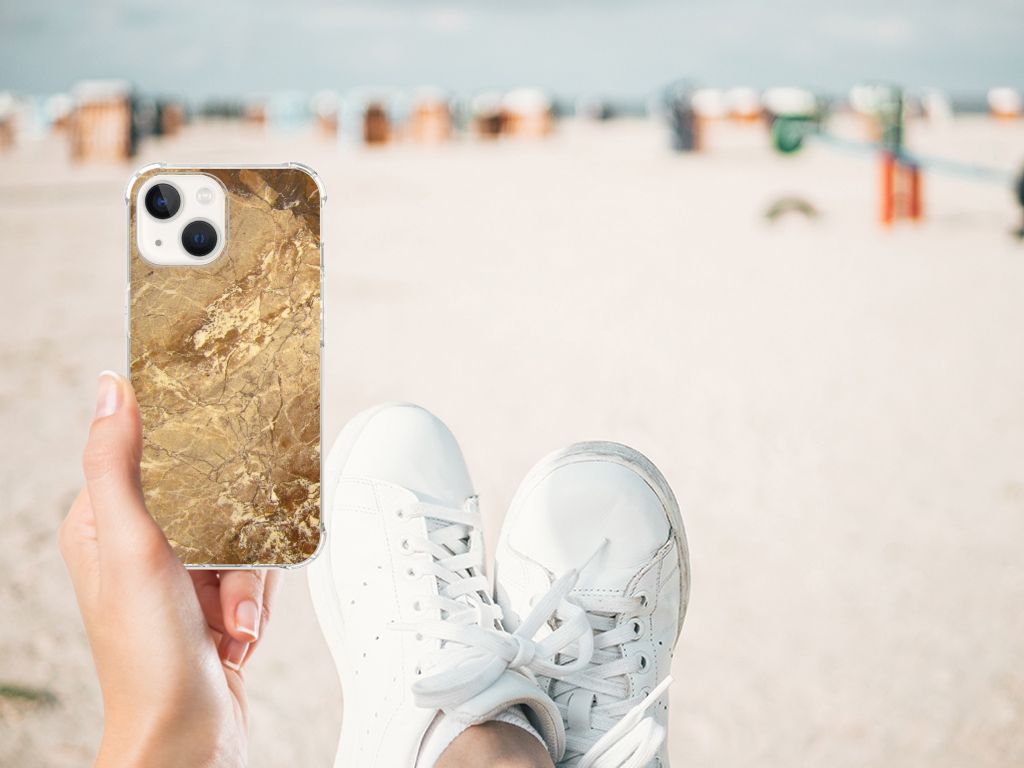iPhone 13 Anti-Shock Hoesje Marmer Creme B2C Telecom