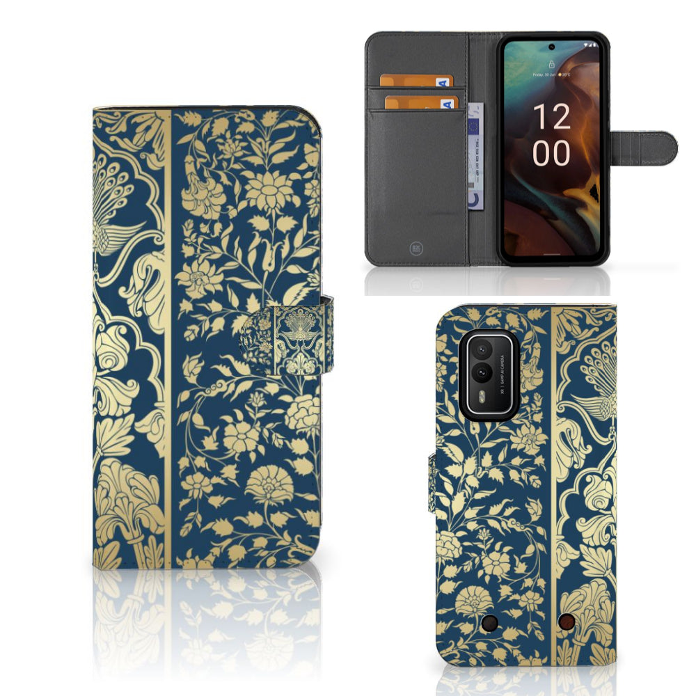 Nokia XR21 Hoesje Beige Flowers