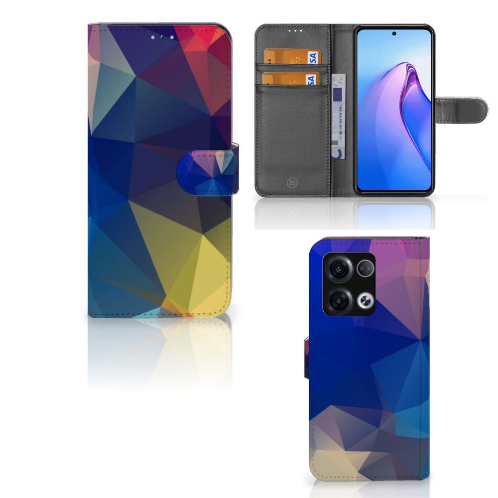 OPPO Reno8 Pro Book Case Polygon Dark
