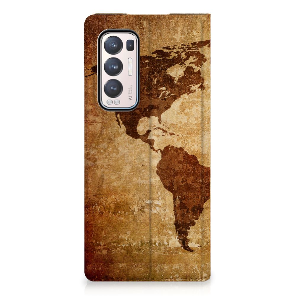 OPPO Find X3 Neo Book Cover Wereldkaart - B2C Telecom