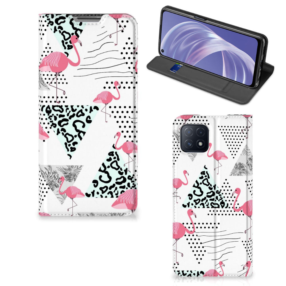 OPPO A73 5G Hoesje maken Flamingo Triangle