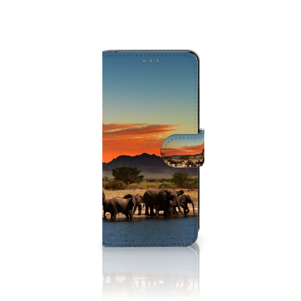 Motorola Edge 30 Neo Telefoonhoesje met Pasjes Olifanten