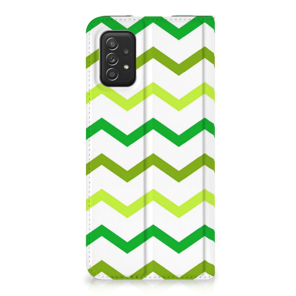 Samsung Galaxy A03s Hoesje met Magneet Zigzag Groen - B2C Telecom