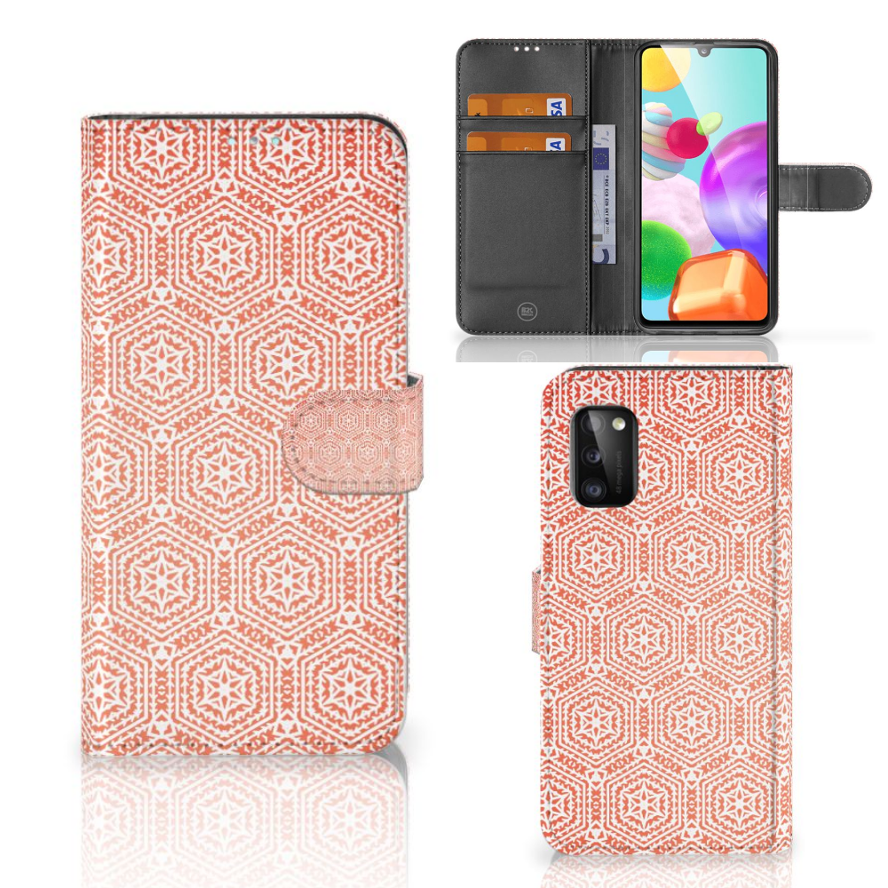Samsung Galaxy A41 Telefoon Hoesje Pattern Orange