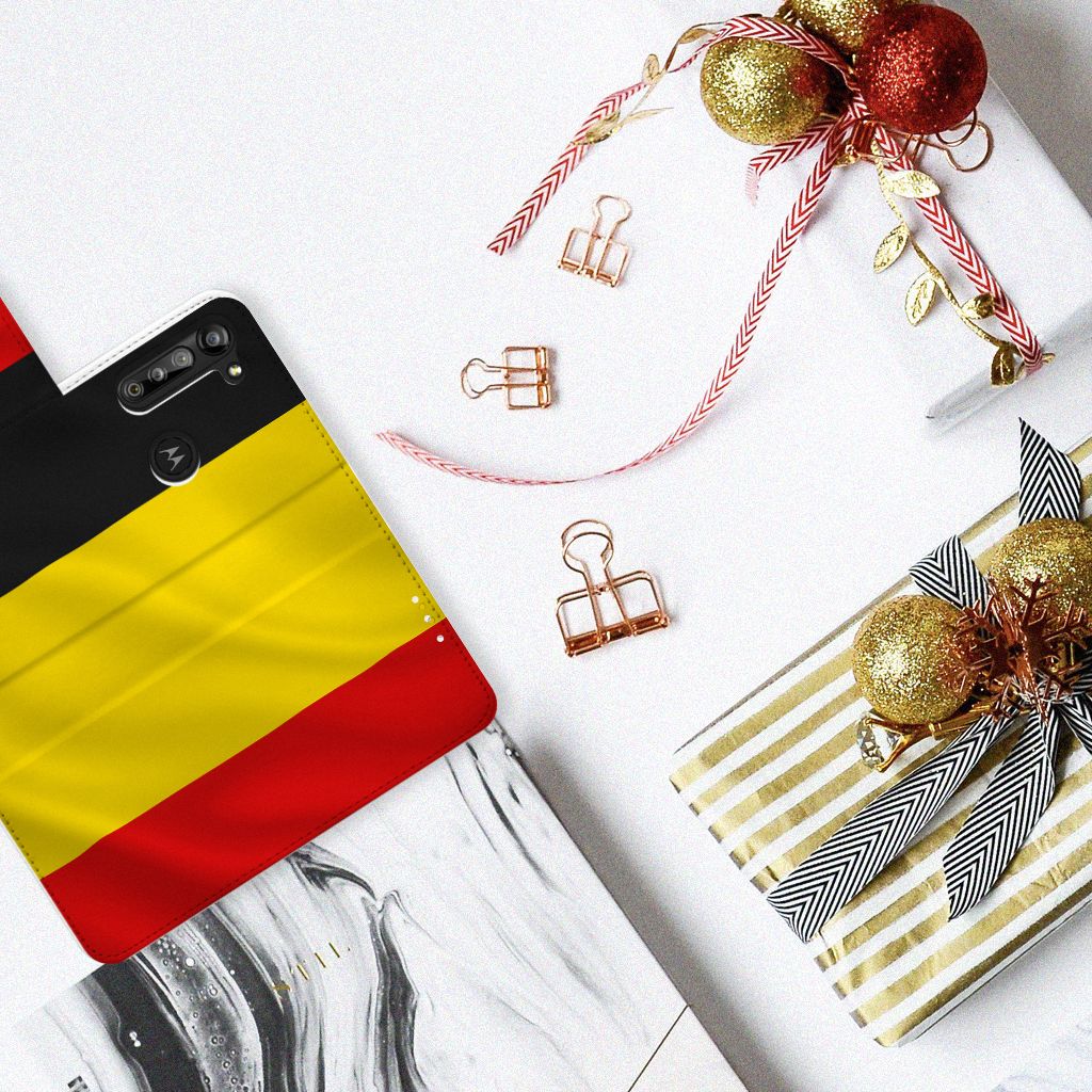 Motorola G8 Power Bookstyle Case Belgische Vlag