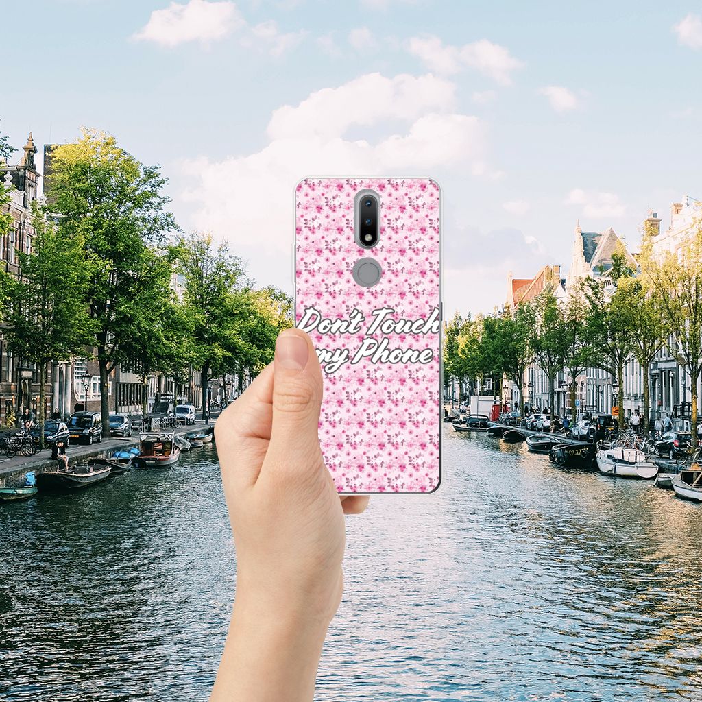 Nokia 2.4 Silicone-hoesje Flowers Pink DTMP