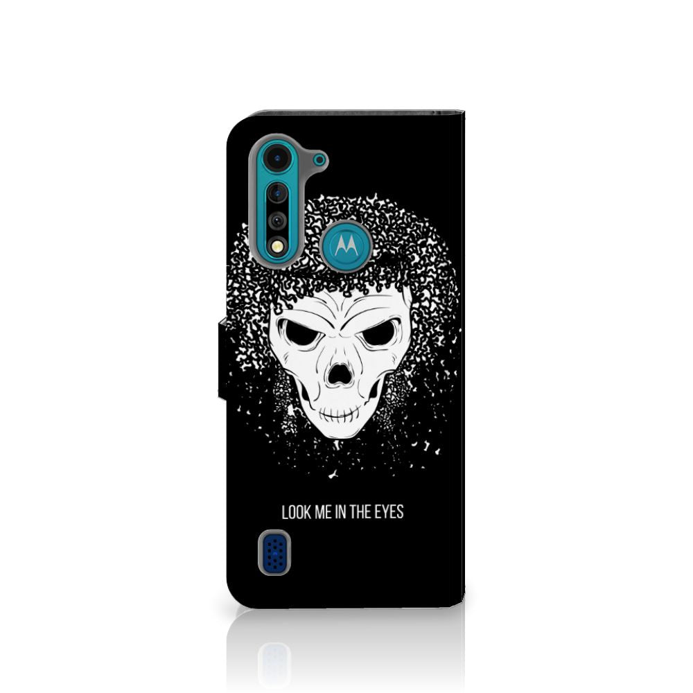 Telefoonhoesje met Naam Motorola G8 Power Lite Skull Hair