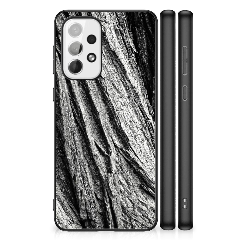 Houten Print Telefoonhoesje Samsung Galaxy A73 Boomschors Grijs B2C Telecom