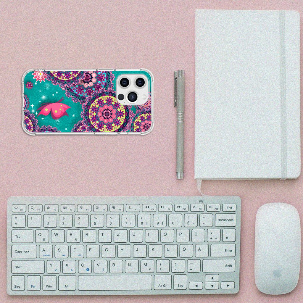 iPhone 13 Pro Max Back Cover Cirkels en Vlinders - B2C Telecom