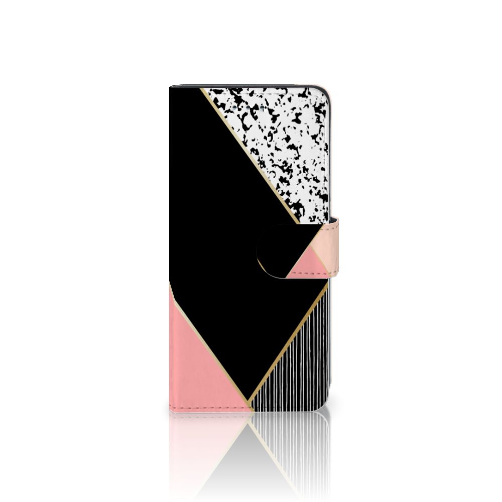 Xiaomi Redmi K20 Pro Book Case Zwart Roze Vormen