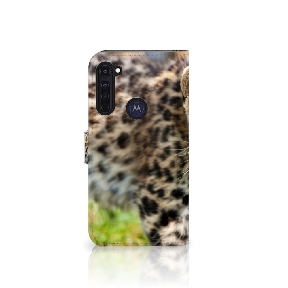 Motorola Moto G Pro Telefoonhoesje met Pasjes Baby Luipaard