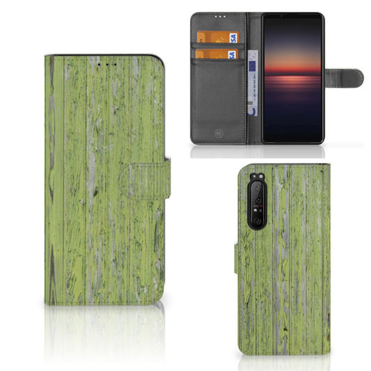 Sony Xperia 1 II Book Style Case Green Wood