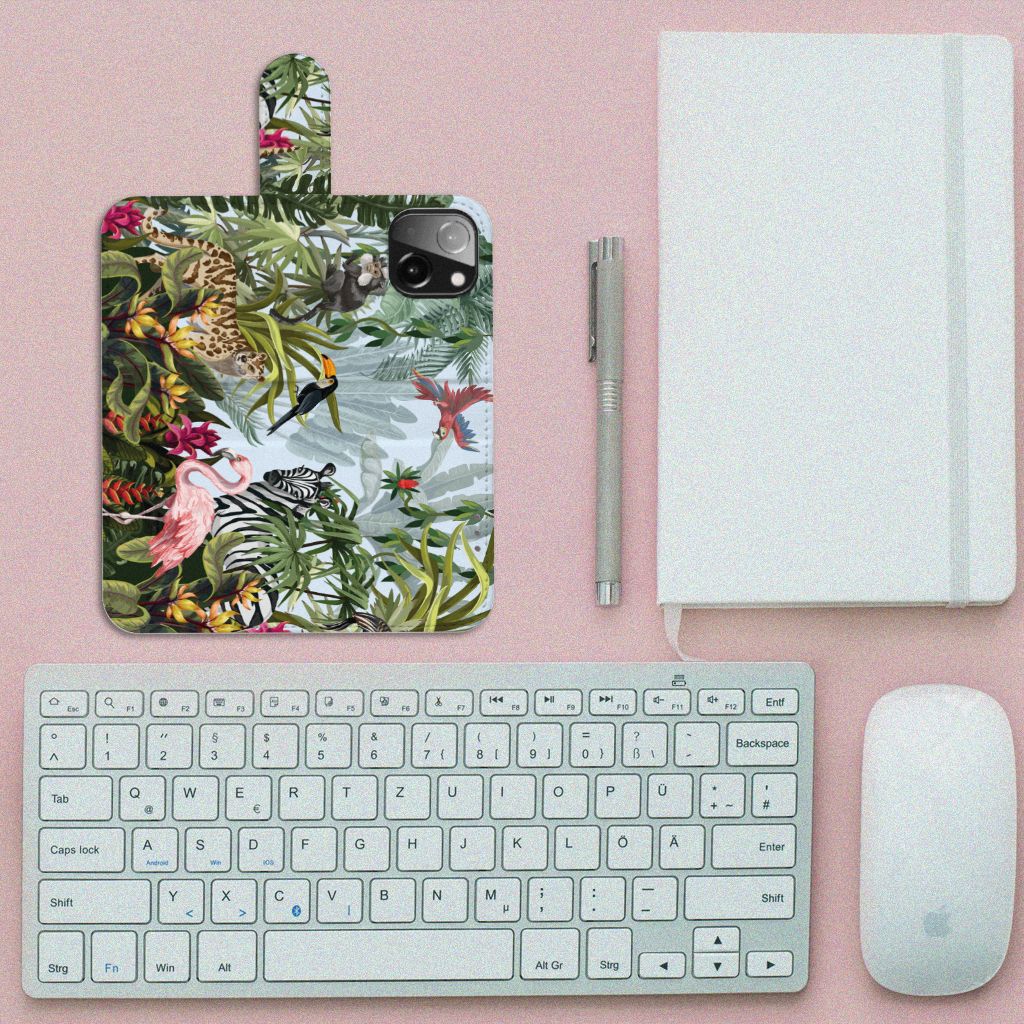 Telefoonhoesje met Pasjes voor iPhone 13 Mini Jungle