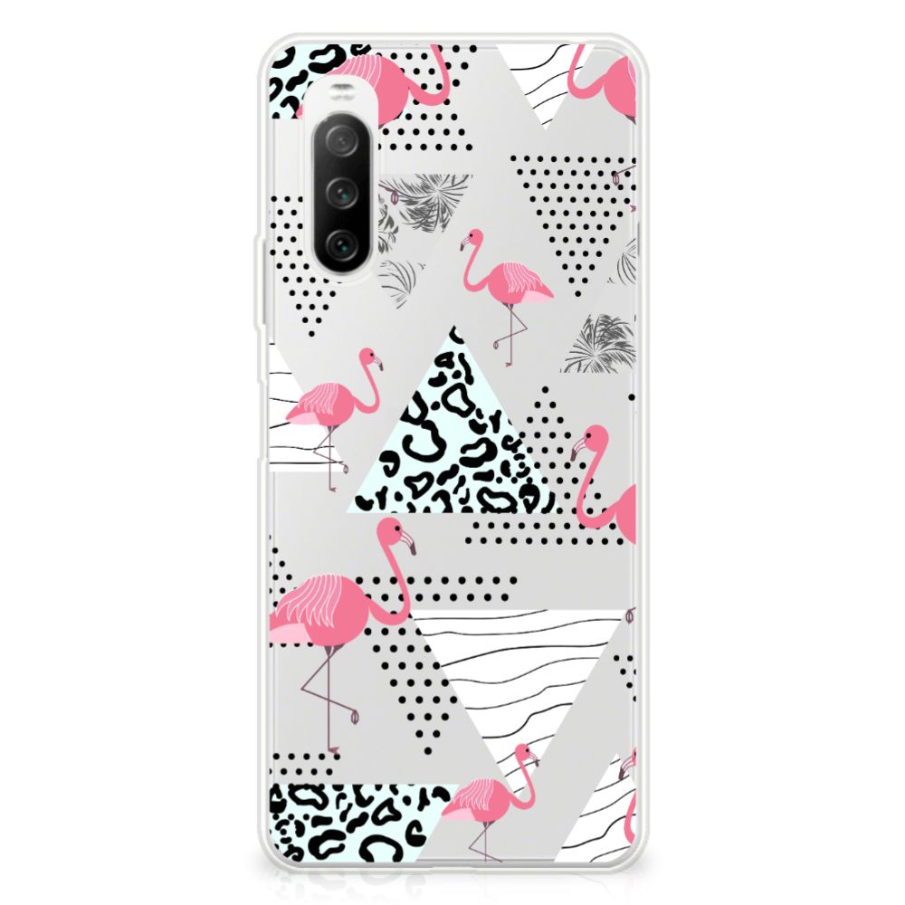 Sony Xperia 10 III TPU Hoesje Flamingo Triangle