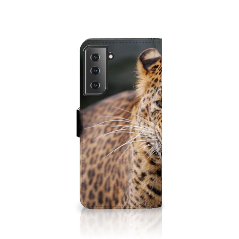 Samsung Galaxy S21 Plus Telefoonhoesje met Pasjes Luipaard