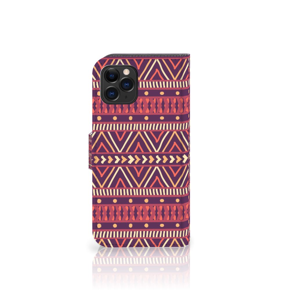 Apple iPhone 11 Pro Telefoon Hoesje Aztec Paars