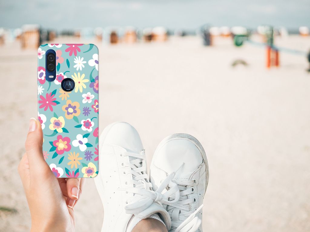 Motorola One Vision TPU Case Flower Power