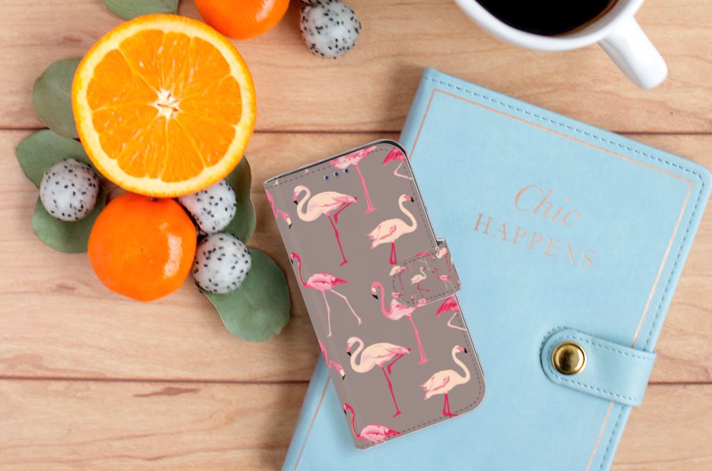 Samsung Galaxy S10e Telefoonhoesje met Pasjes Flamingo