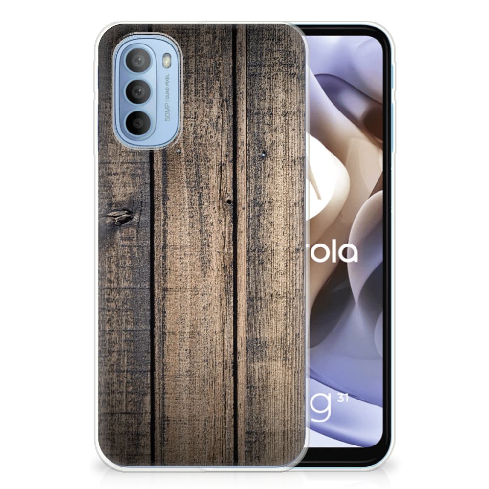 Motorola Moto G31 | G41 Bumper Hoesje Steigerhout