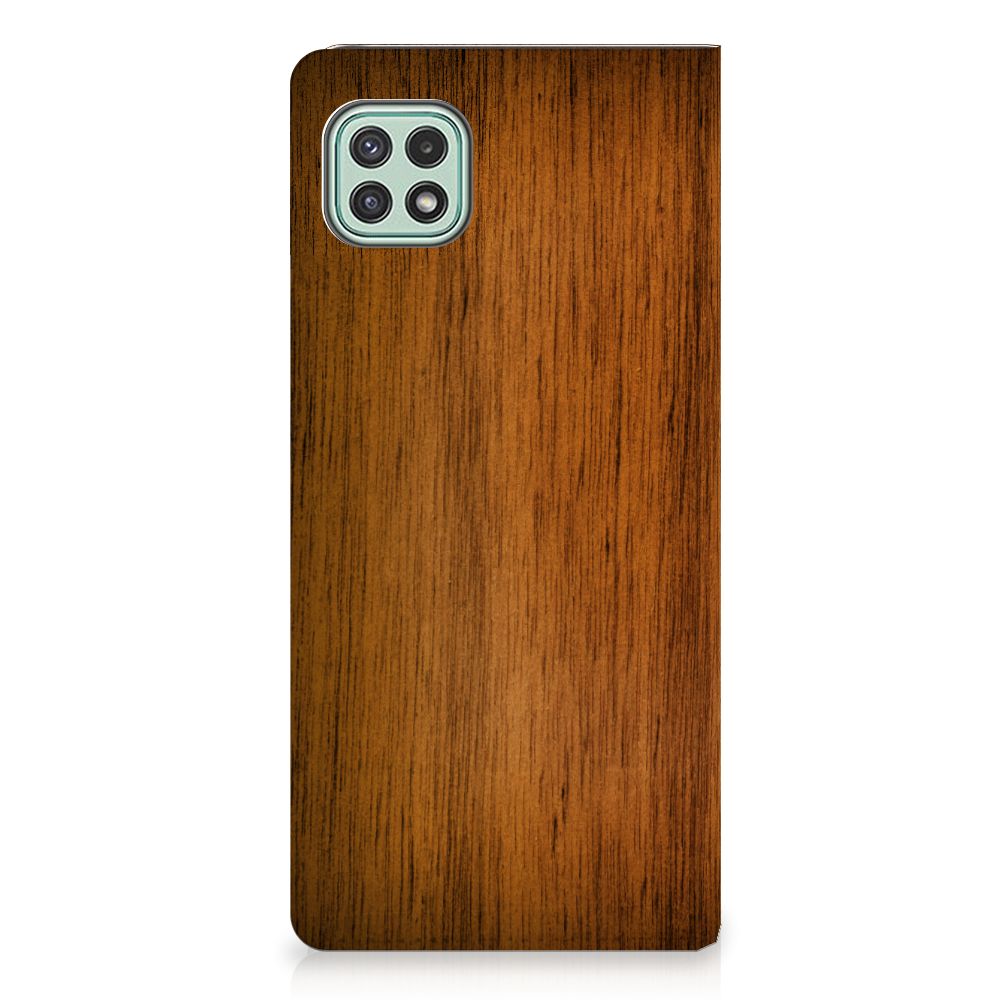 Samsung Galaxy A22 5G Book Wallet Case Donker Hout - B2C Telecom