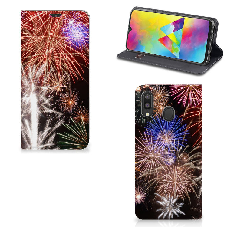 Samsung Galaxy M20 Hippe Standcase Vuurwerk