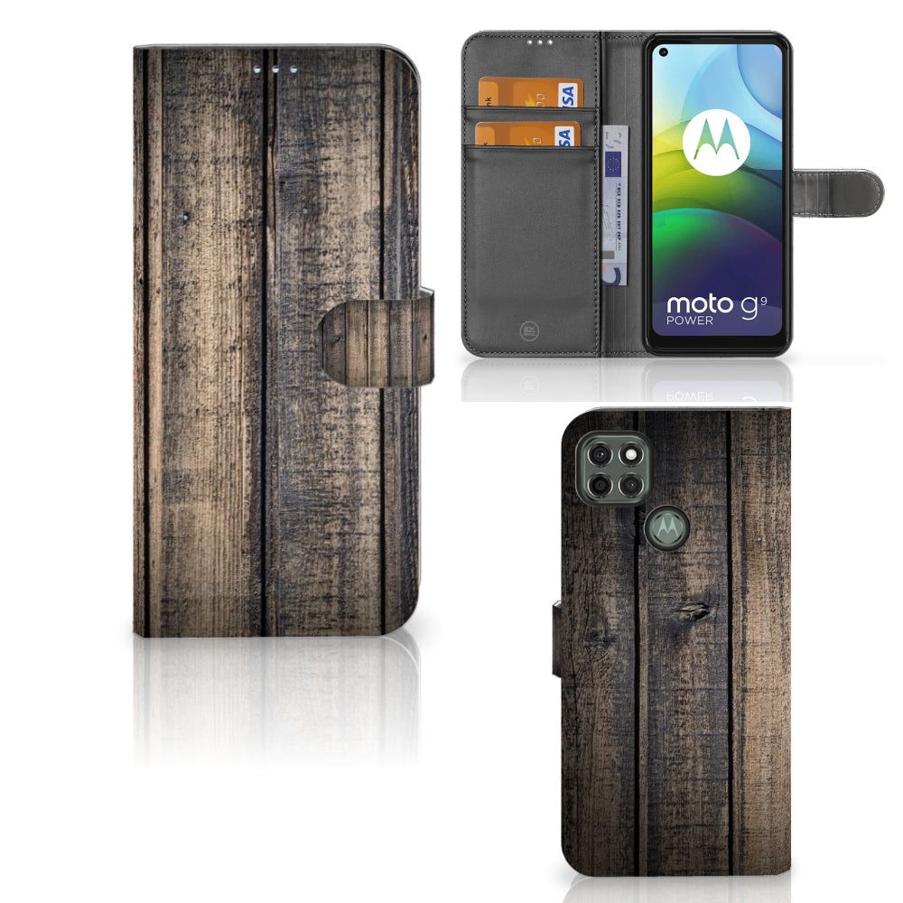 Motorola Moto G9 Power Book Style Case Steigerhout