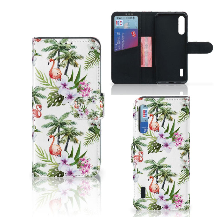 Xiaomi Mi A3 Telefoonhoesje met Pasjes Flamingo Palms