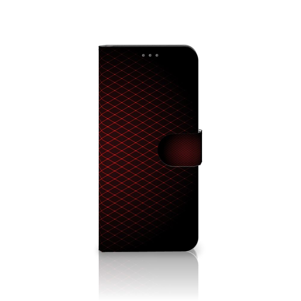 Samsung Galaxy S21 Plus Telefoon Hoesje Geruit Rood met geometrisch ontwerp en sluitlipje