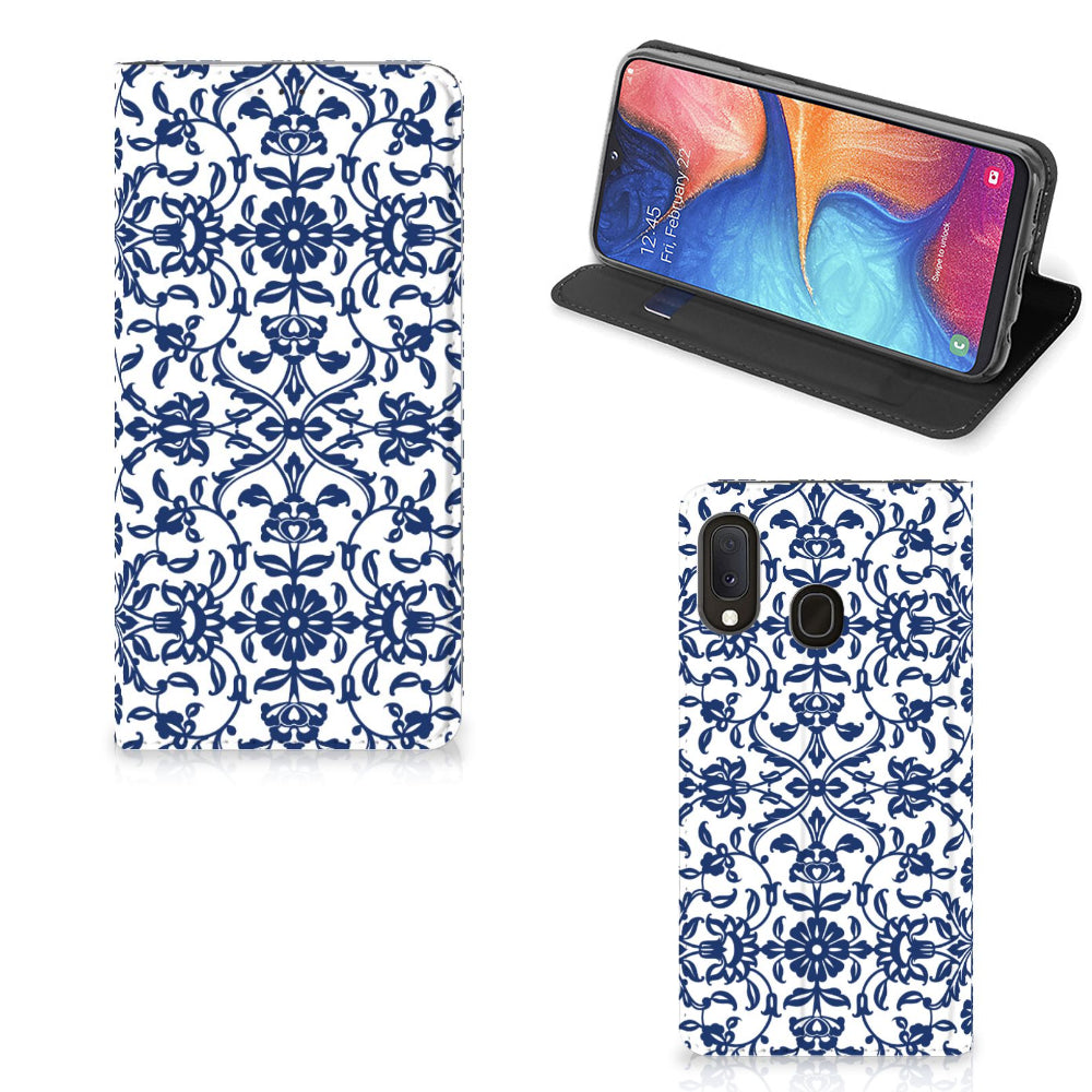 Samsung Galaxy A20e Smart Cover Flower Blue