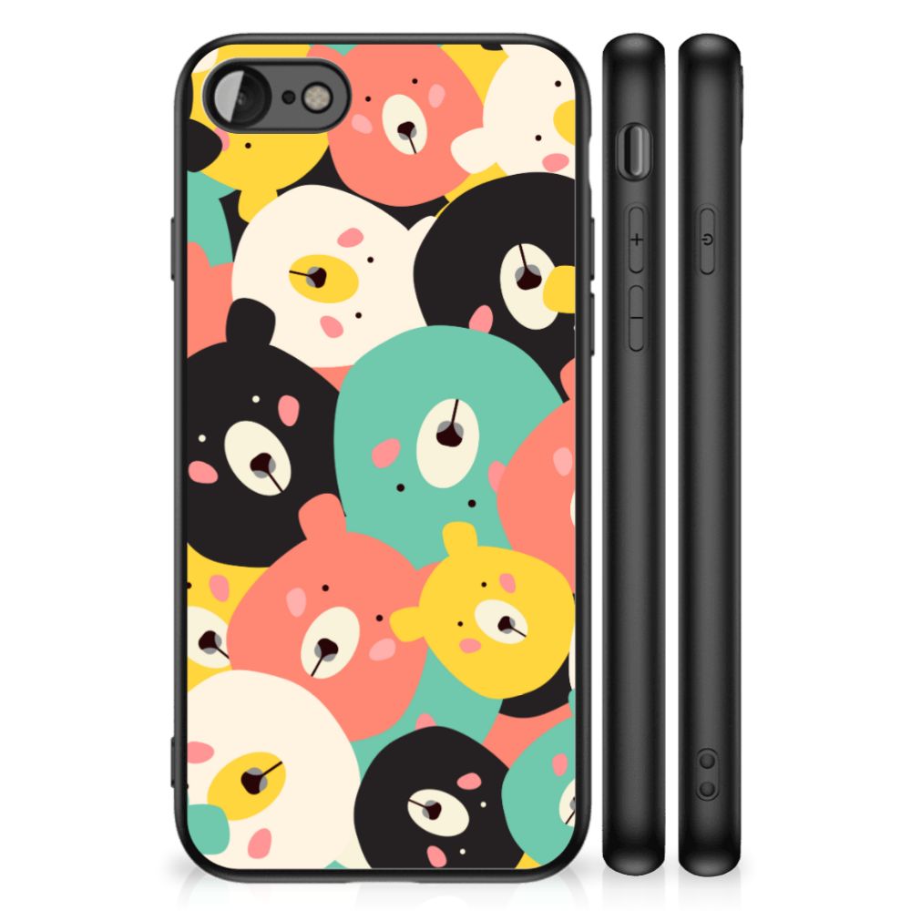 iPhone SE 2022 | SE 2020 | 7/8 Hoesje Bears met kleurrijk beren design, schokabsorberend en krasvast materiaal.