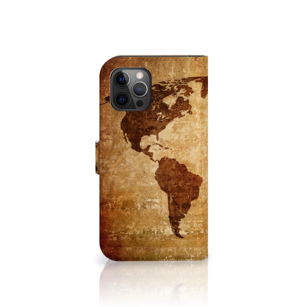 Apple iPhone 12 Pro Max Flip Cover Wereldkaart