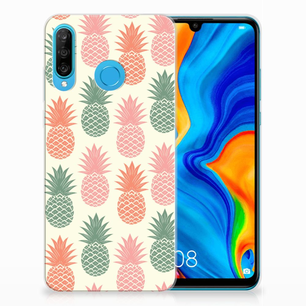 Huawei P30 Lite Siliconen Case Ananas