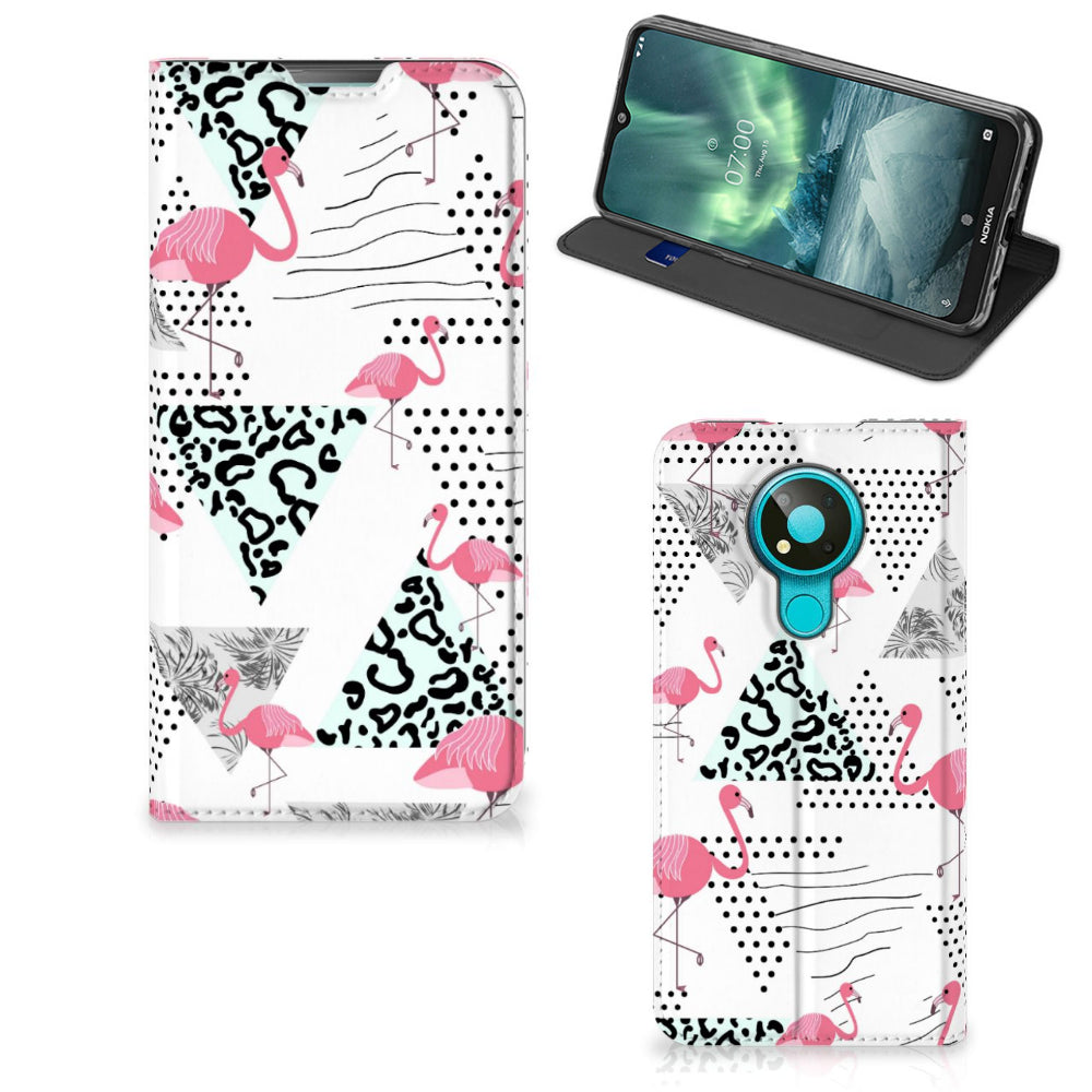 Nokia 3.4 Hoesje maken Flamingo Triangle