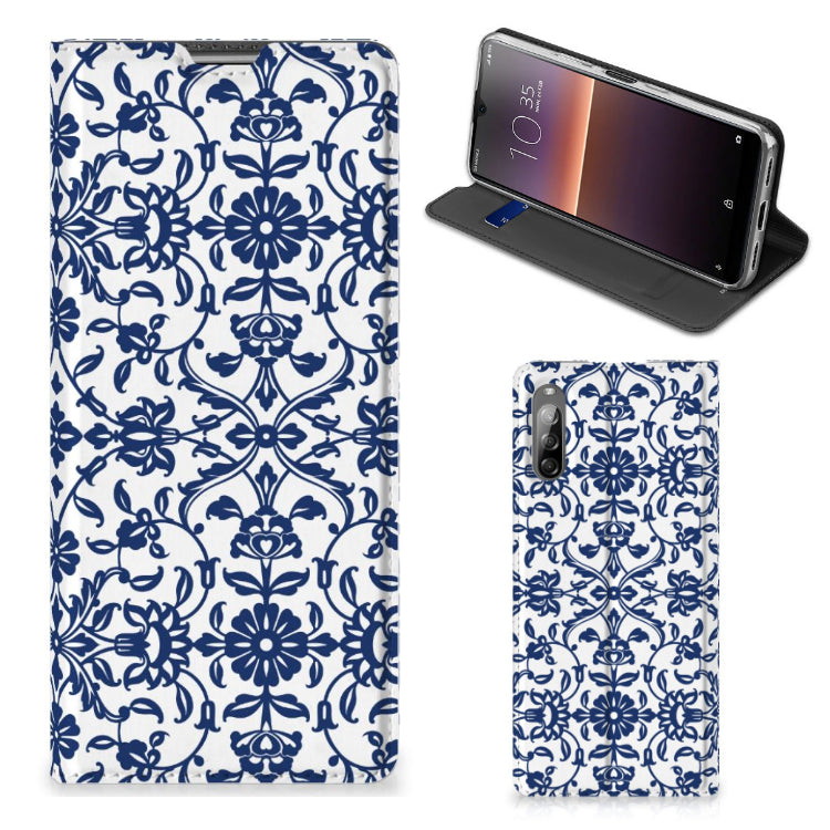 Sony Xperia L4 Smart Cover Flower Blue