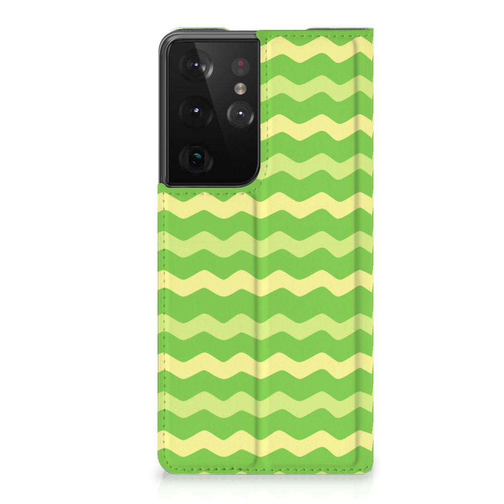 Samsung Galaxy S21 Ultra Hoesje met Magneet Waves Green - B2C Telecom