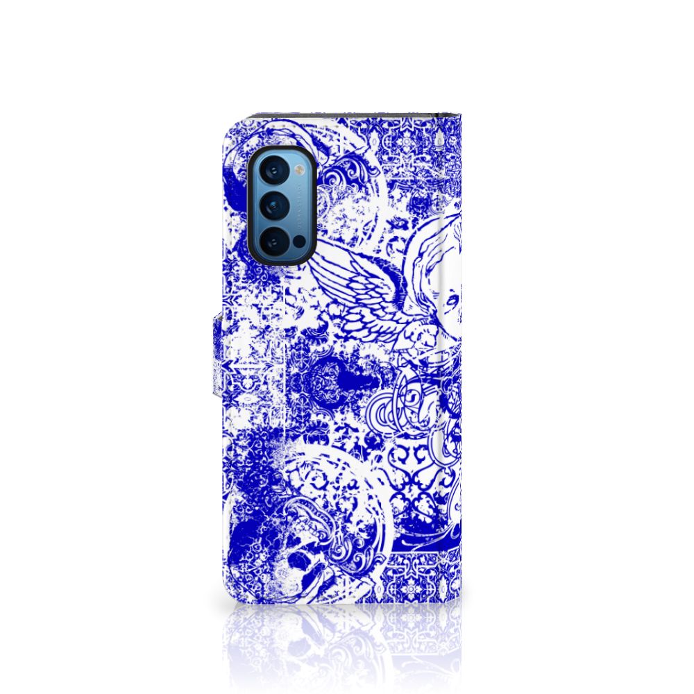 Telefoonhoesje met Naam OPPO Reno 4 Pro 5G Angel Skull Blauw