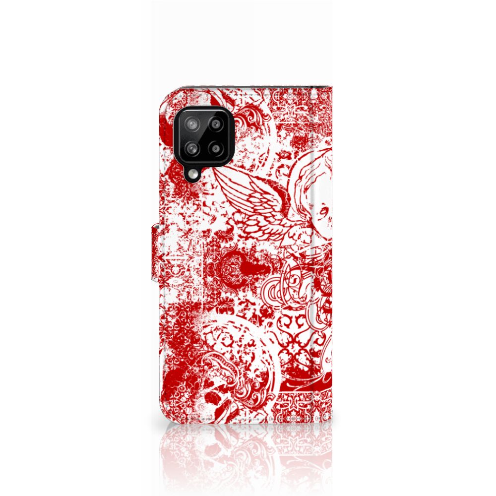 Telefoonhoesje met Naam Samsung Galaxy A22 4G | M22 Angel Skull Rood