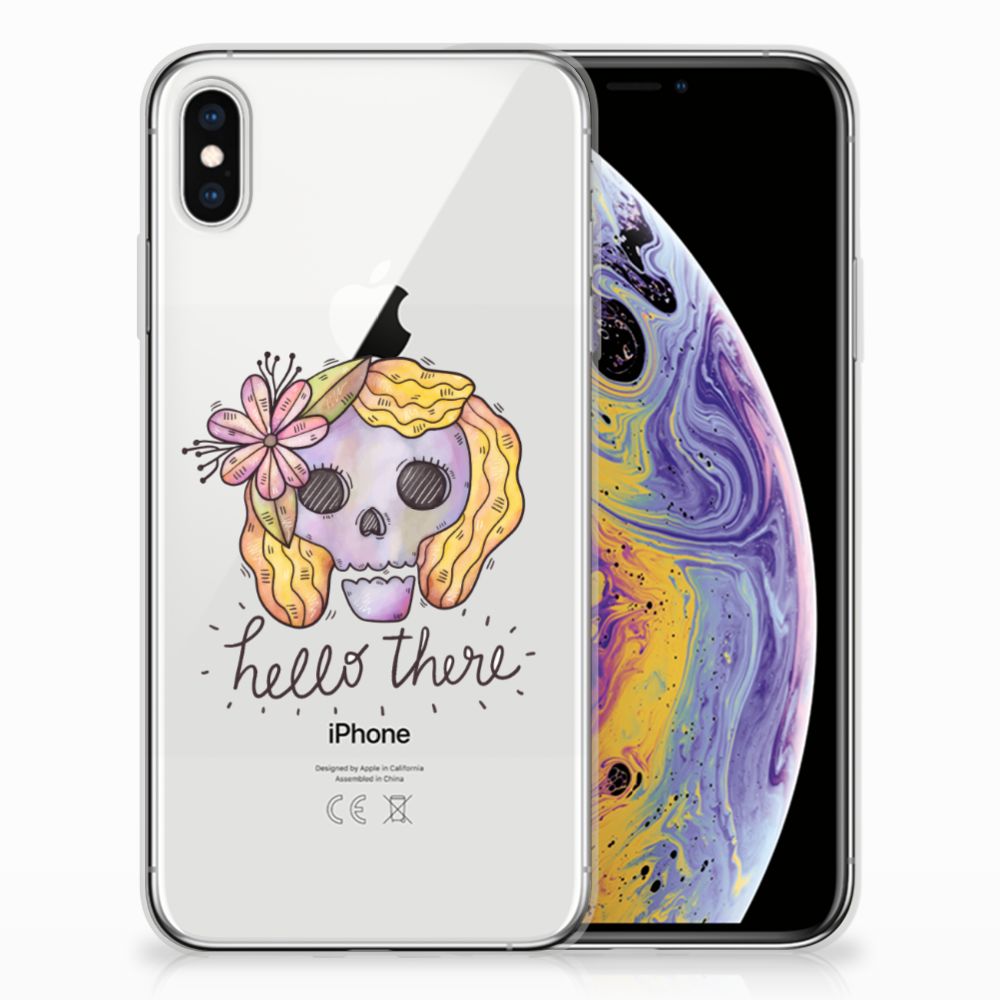 Silicone Back Case Apple iPhone Xs Max Boho Skull