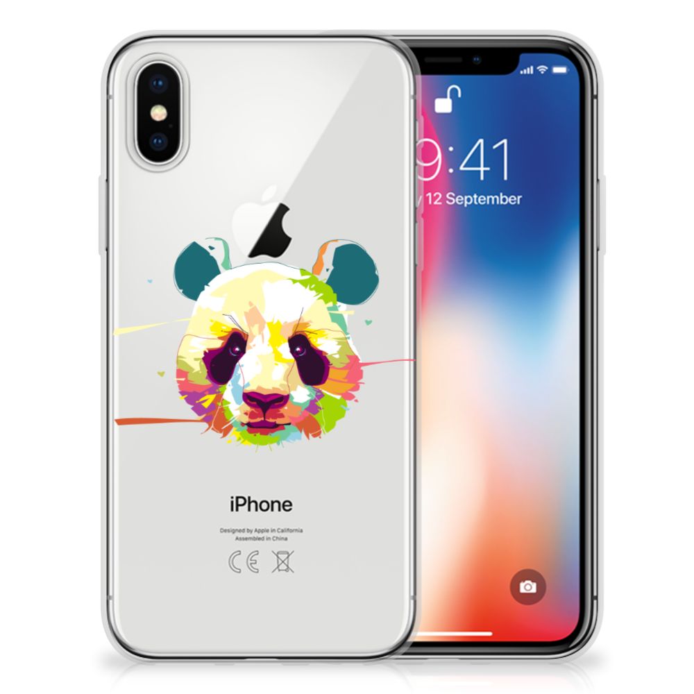 Apple iPhone X | Xs Telefoonhoesje met Naam Panda Color