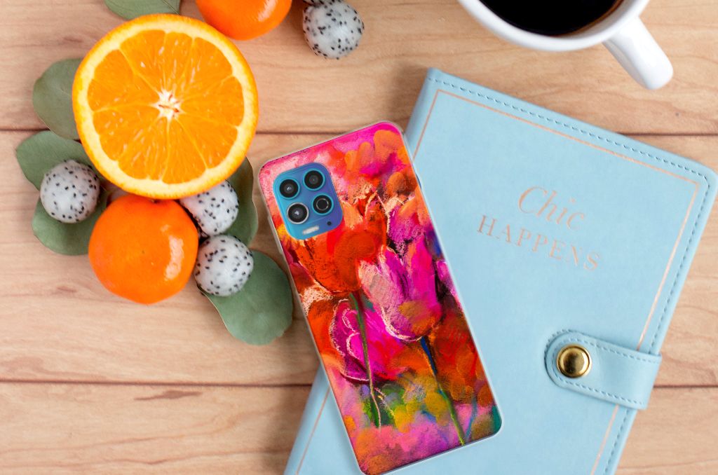 Hoesje maken Motorola Moto G100 Tulips B2C Telecom