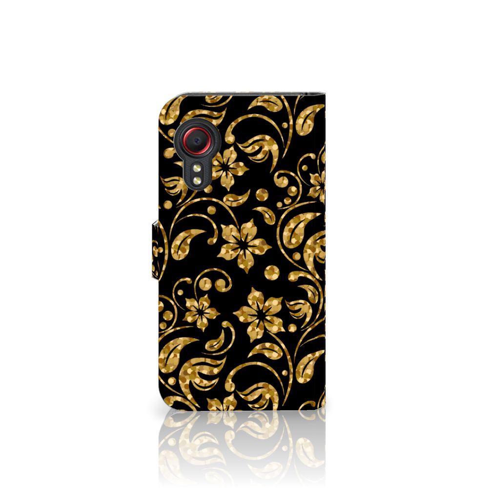 Samsung Galaxy Xcover 5 Hoesje Gouden Bloemen