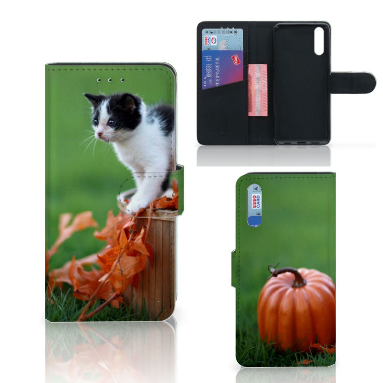 Huawei P20 Telefoonhoesje met Pasjes Kitten