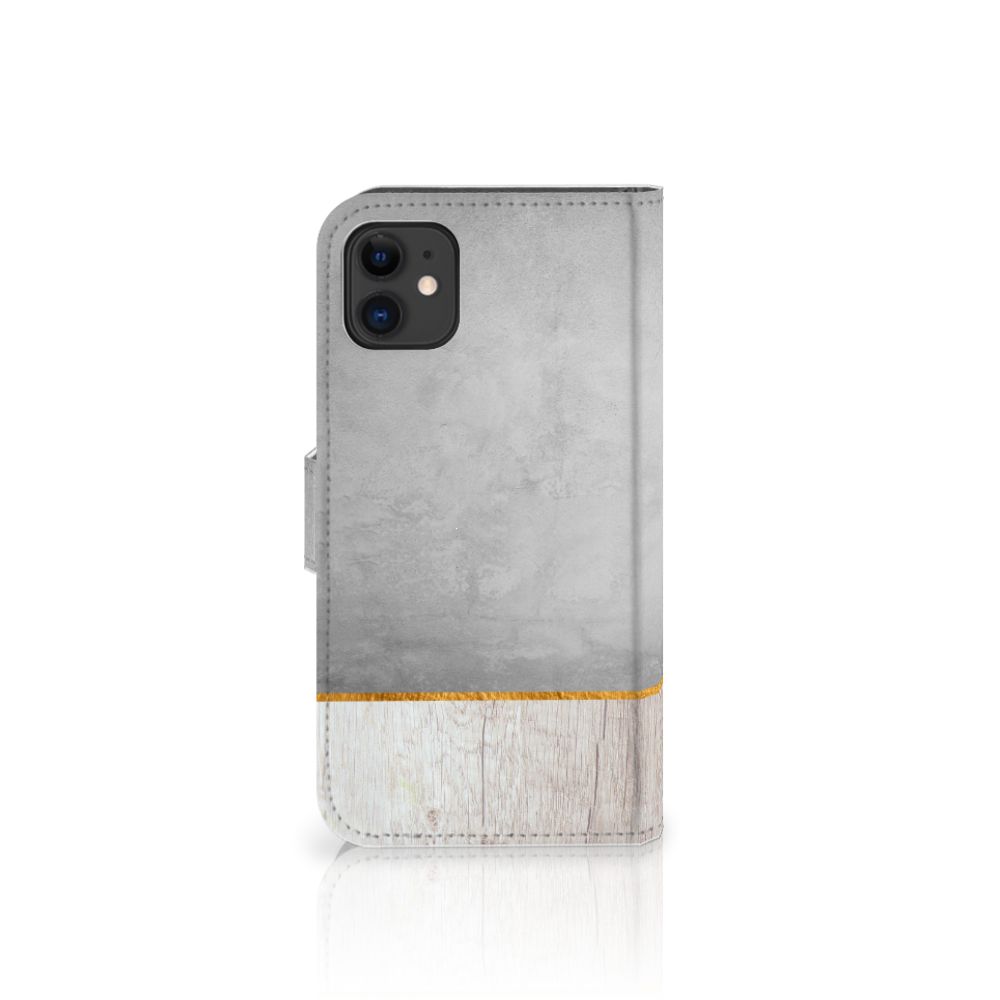 Apple iPhone 11 Book Style Case Wood Concrete