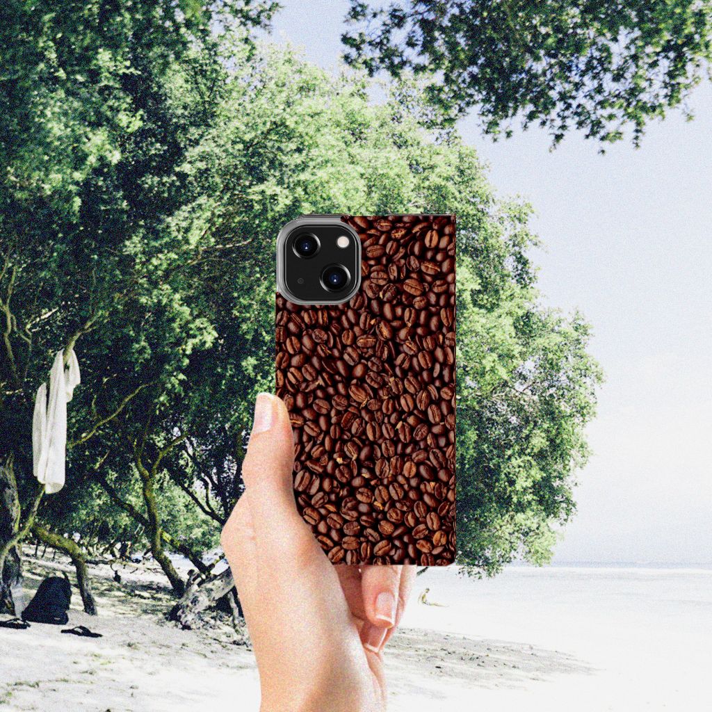 iPhone 14 Flip Style Cover Koffiebonen - B2C Telecom