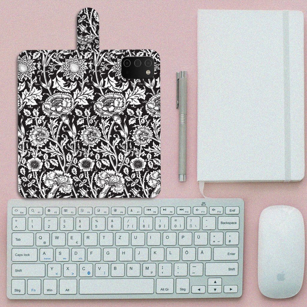 Samsung Galaxy A03s Hoesje Black Flowers