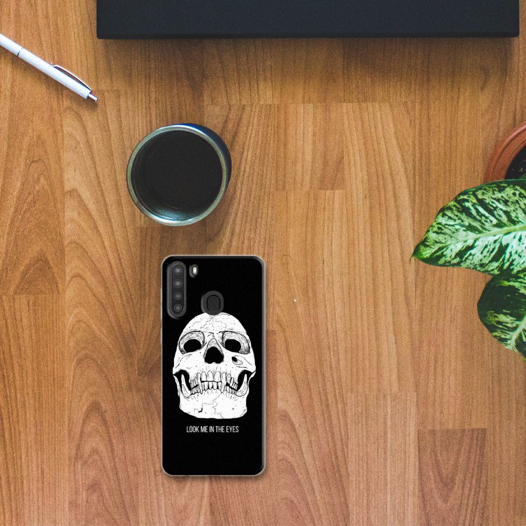 Silicone Back Case Samsung Galaxy A21 Skull Eyes B2C Telecom