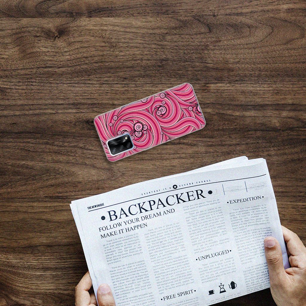 OPPO A74 4G Hoesje maken Swirl Pink B2C Telecom