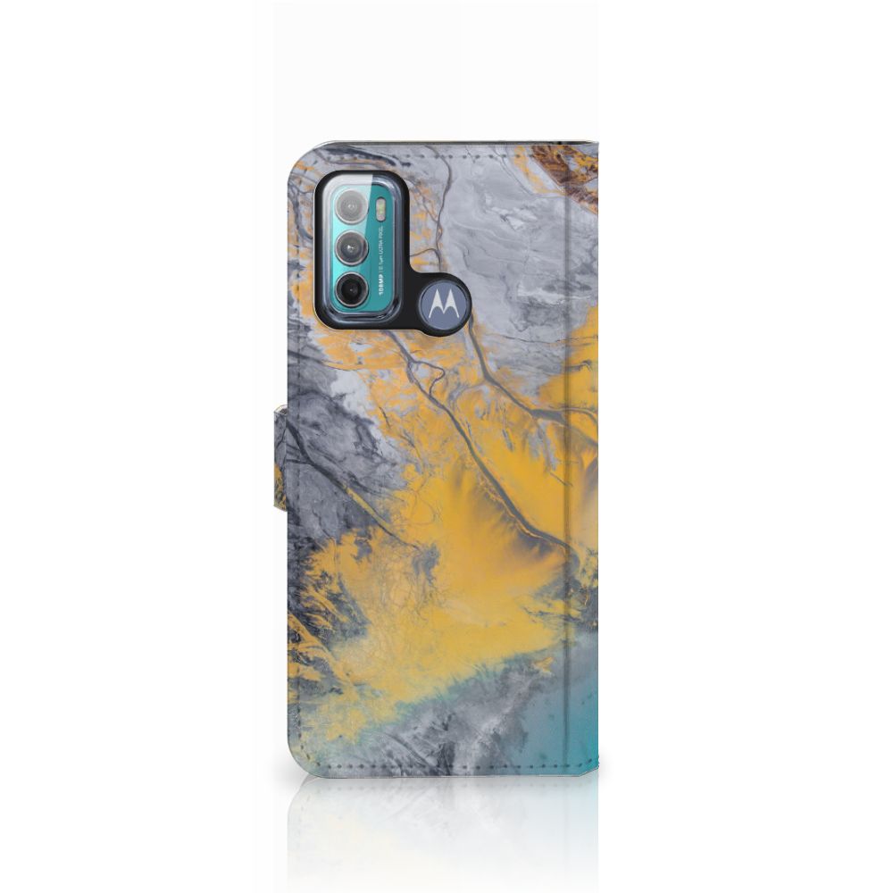 Motorola Moto G60 Bookcase Marble Blue Gold